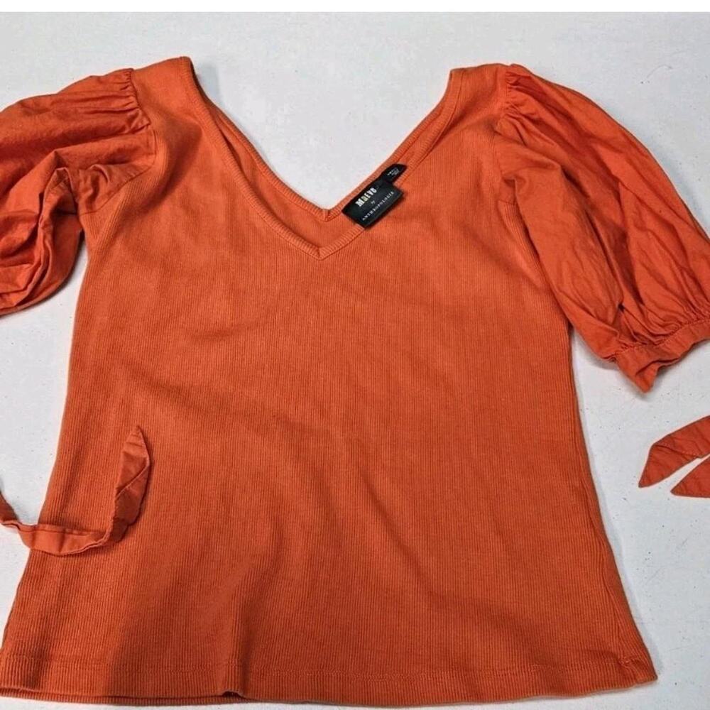 Anthropologie maeve orange ribbed knit